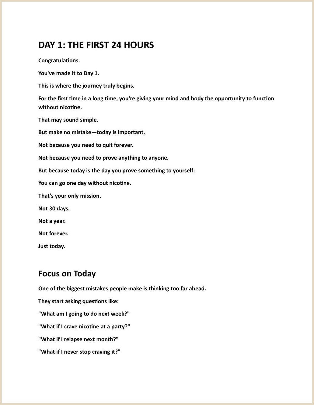 Day 1: The First 24 Hours page